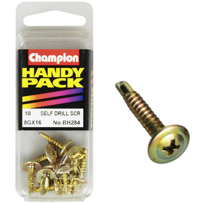 Champion Self Drilling Screws 8G x 16mm 10 Pack (BH284)
