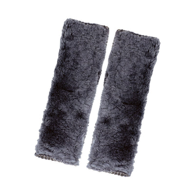 CLOUDLUX Sheepskin Seat Belt Covers – Charcoal, Pair