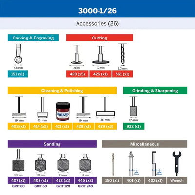 Dremel Corded Rotary Tool Kit – 3000 series – 130W