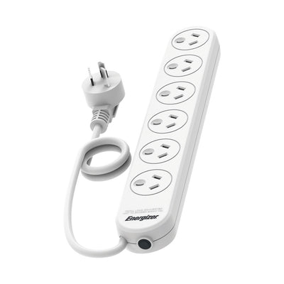 Energizer 6 Outlet Powerboard with Overload Protection