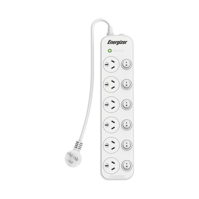 Energizer 6 Outlet Switched Powerboard with Surge Protection
