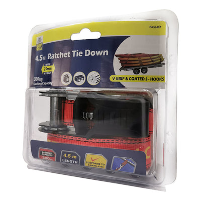 Gripwell Ratchet Tie Down 25mm x 4.5m 300kg
