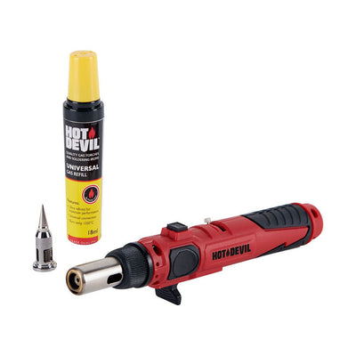 Hot Devil Gas Torch and Soldering Iron with Interchangeable Tips