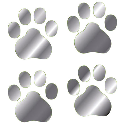Hot Stuff Paw Prints Chrome Sticker 68mm x 70mm