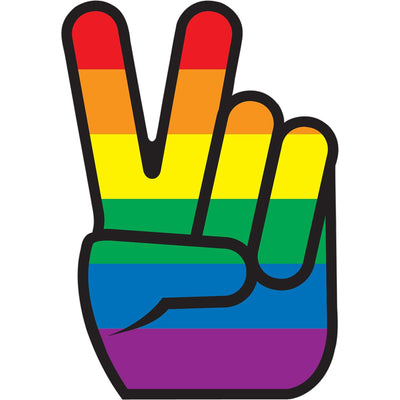 Hot Stuff Peace Finger Vinyl Sticker 125mm x 185mm