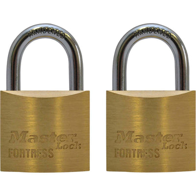 Master Lock Fortress Brass Padlock 30mm, 2 Pack