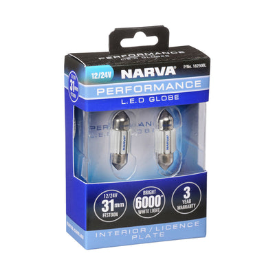 Narva Performance LED Globes – Festoon 12/24V, 31mm