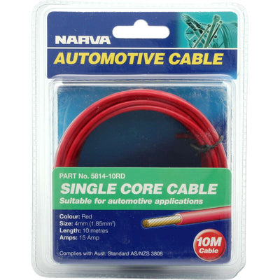 Narva Single Core Automotive Cable 4mm 15A × 10m – Red