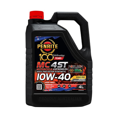 Penrite MC-4ST 10W-40 100% PAO & Ester Motorcycle Oil (JASO MA2) 4L