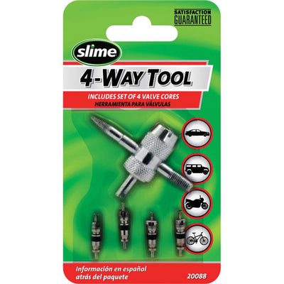 Slime 4-Way Valve Tool with Cores 5 Piece