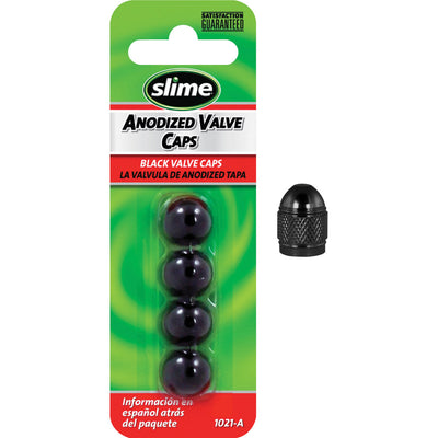 Slime Tyre Valve Caps 4 Pack – Anodised Black