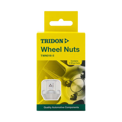 Tridon Wheel Nuts M14x1.5 Tapered Seat Open End 22mm Hex 25.4mm Galvanised 5 Pack (TWN018-5)
