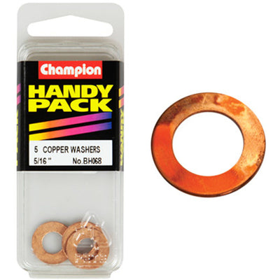 Champion Copper Washers – 5/16" ID × 5/8" OD (pack of 5)