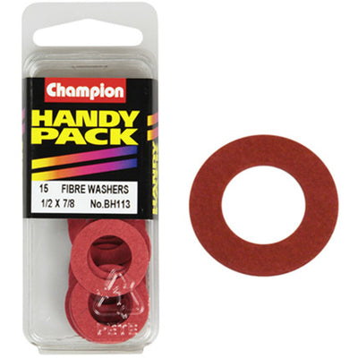Champion Red Fibre Washers 1/2" ID x 7/8" OD 15 Pack (BH113)