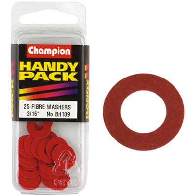 Champion Red Fibre Washers 3/16" ID x 1/2" OD 25 Pack (BH109)