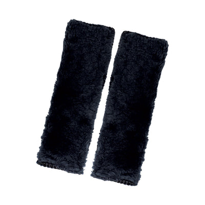 CLOUDLUX Sheepskin Seat Belt Covers – Black, Pair