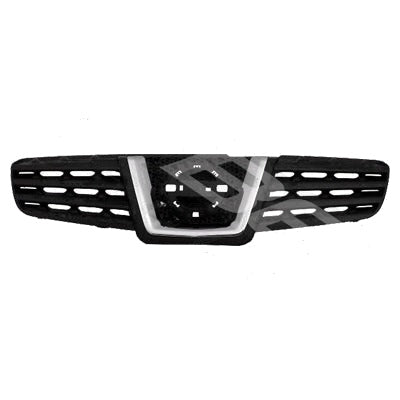 Grille – Matte Black, With Chrome Moulding to Suit Nissan Qashqai/Dualis J10 2007 on (Version 1)
