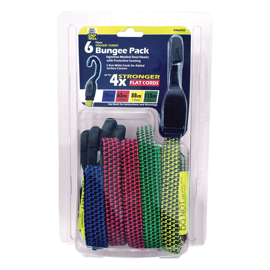 Gripwell Flat Bungee Strap 6 Pack