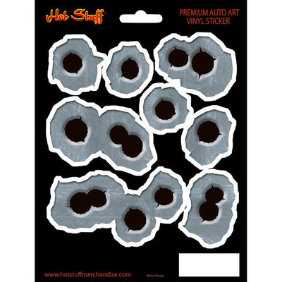 Hot Stuff Bullet Holes Vinyl Sticker
