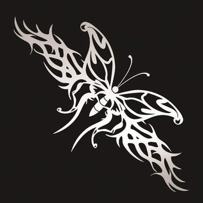 Hot Stuff Butterfly Chrome Sticker 195mm x 92mm