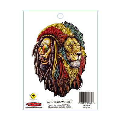 Hot Stuff Rasta Lion 2 Vinyl Sticker 115mm x 160mm