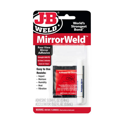 J-B Weld MirrorWeld Rear View Mirror Adhesive 0.4mL + 0.6mL Accelerator (33701)