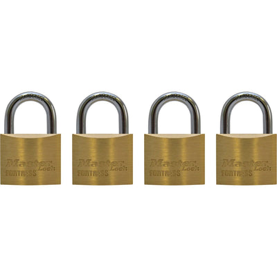 Master Lock Fortress Brass Padlock 30mm, 4 Pack