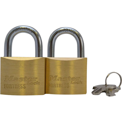 Master Lock Fortress Brass Padlock 40mm, 2 Pack