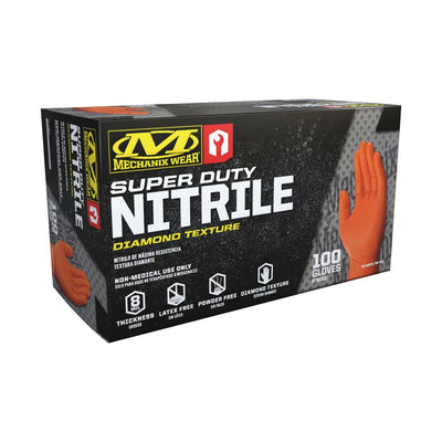 Mechanix Wear Orange Nitrile Disposable Gloves 100 Pack – Medium