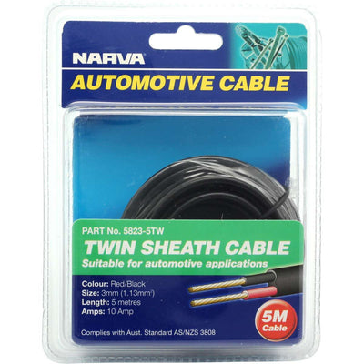 Narva Twin Sheath Automotive Cable – 3mm 10A – 5m