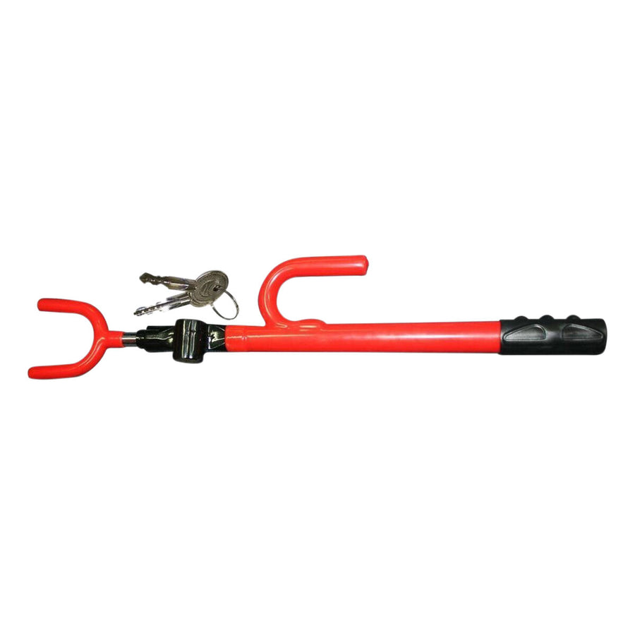 Single Bar Steering Wheel Lock Red