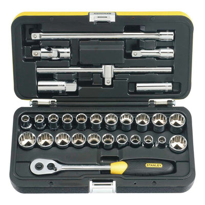 Stanley 29 Piece Socket Set 1/2" Drive Metric/SAE