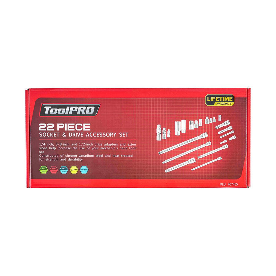 ToolPRO Socket and Drive Accessory Set 22 Piece