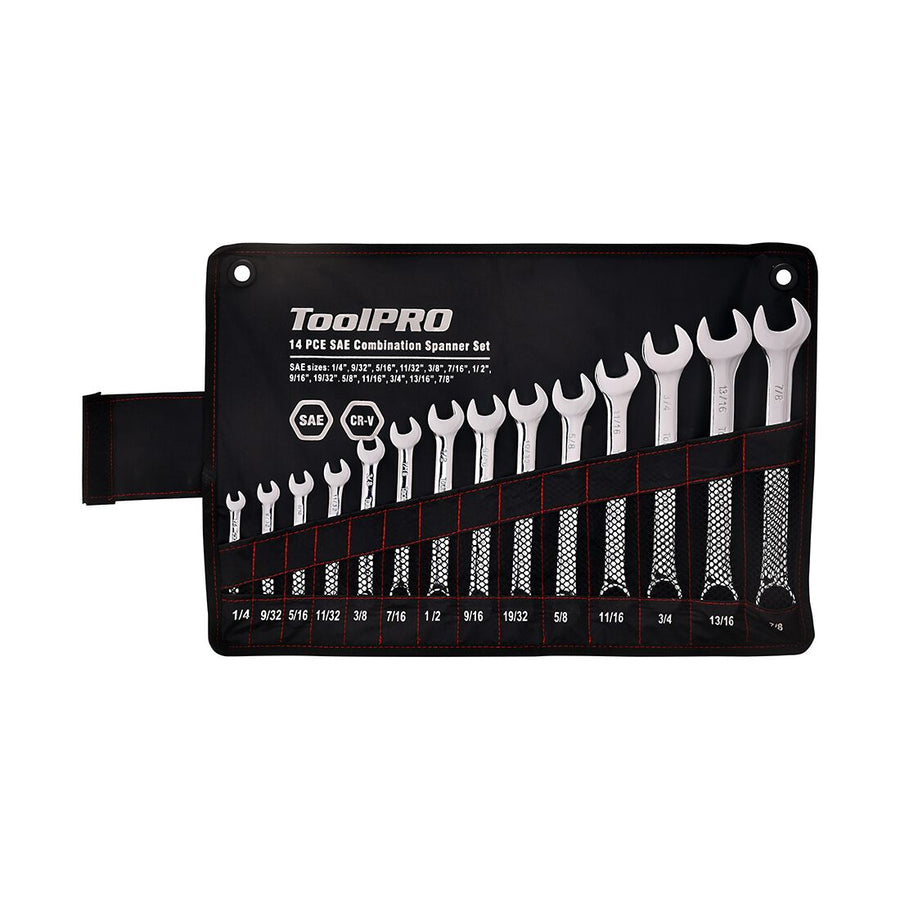 ToolPRO Spanner Set Combination SAE 14 Piece