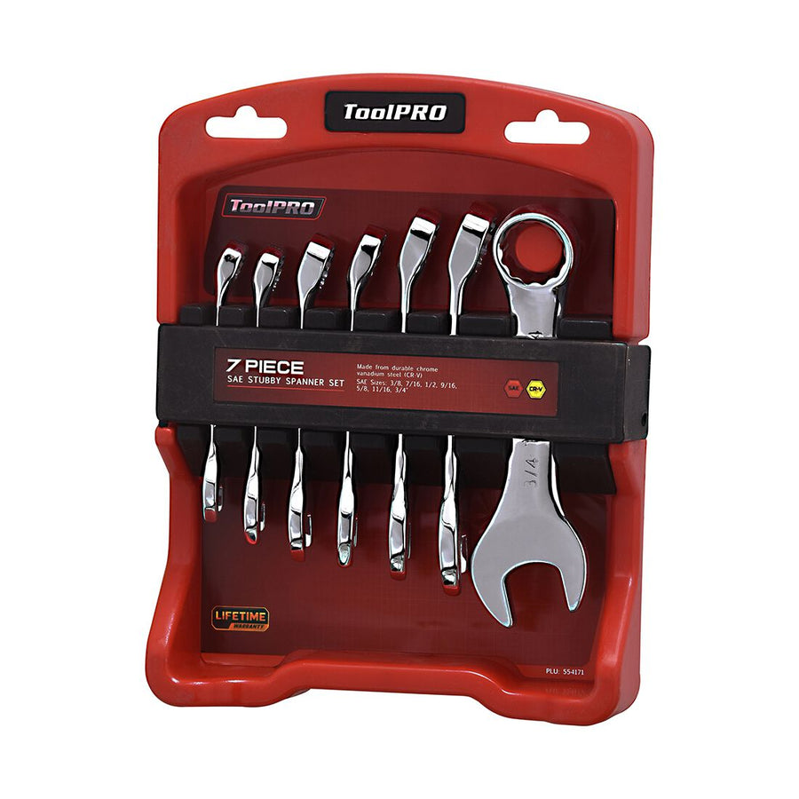 ToolPRO Spanner Set Stubby SAE 7 Piece