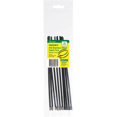 Tridon 316 Stainless Steel Cable Ties 10 Pack – Black Epoxy