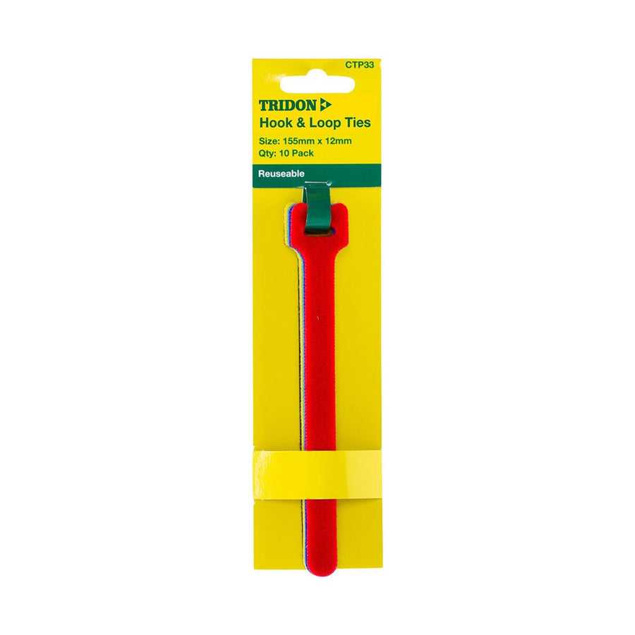 Tridon Reusable Hook & Loop Cable Ties 155mm 10 Pack