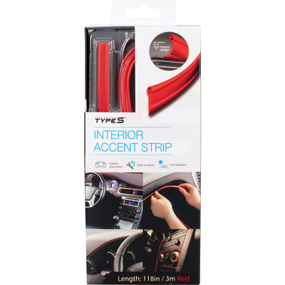 Type S Interior Accent Trim Strip Red 3.2m